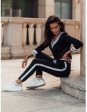 Black women\'s tracksuit set with a deep neckline FK553 - Online store - Boutique